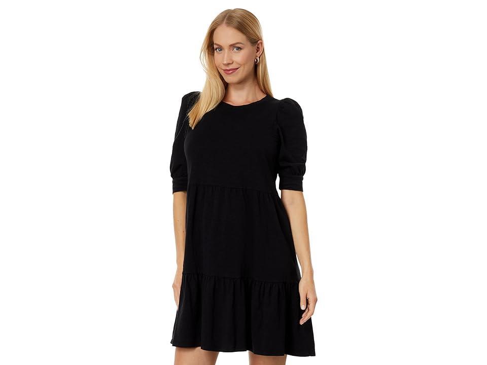 bobi Los Angeles 3/4 Sleeve Tiered Dress (Black) Women's Dress Product Image