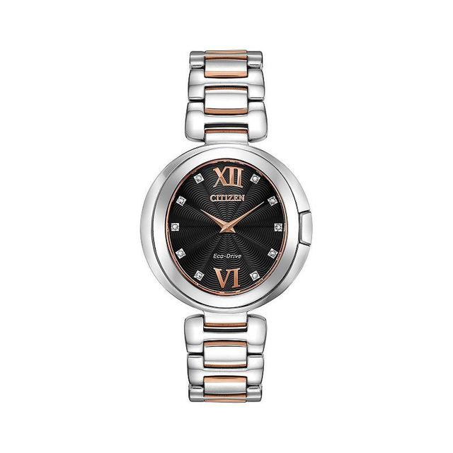 Citizen Capella Diamond Black Dial Ladies Two-Tone Watch EX1516-52E Product Image