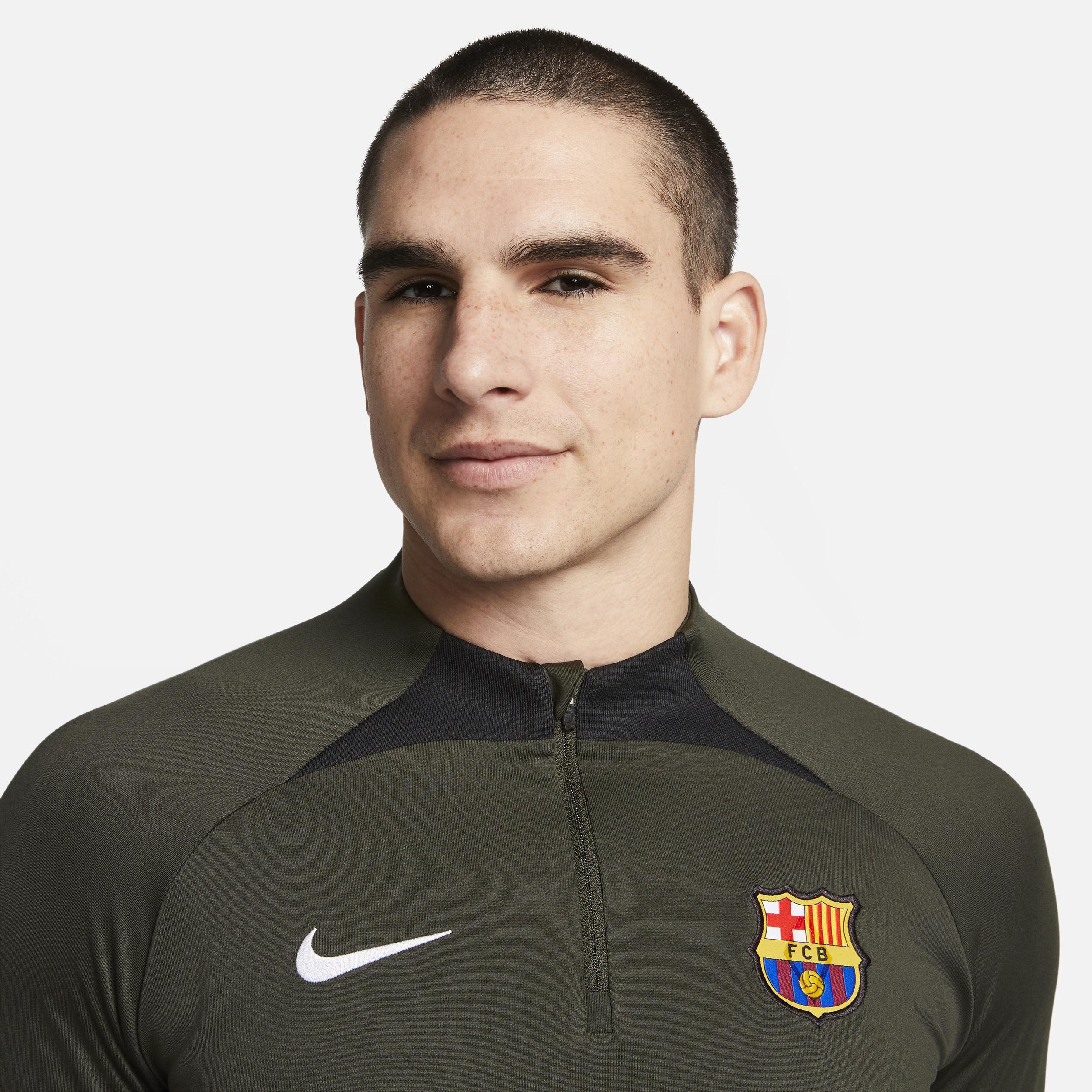 Mens Nike Olive Barcelona 2023/24 Strike Drill Performance Raglan Quarter-Zip Long Sleeve Top Product Image