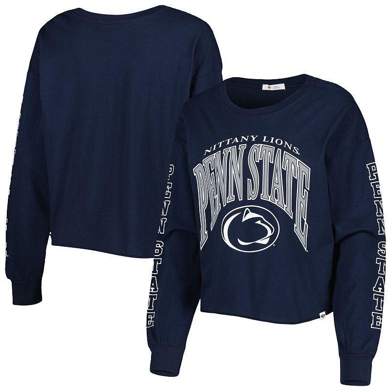 Womens 47 Penn State Nittany Lions Parkway II Cropped Long Sleeve T-Shirt Blue Product Image