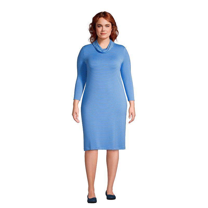 Plus Size Lands End French Terry Cowlneck Sweaterdress, Womens Product Image