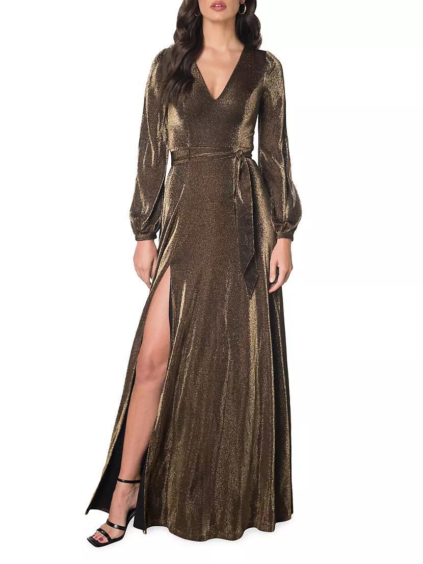 Eris Shimmer Slit Maxi Dress Product Image