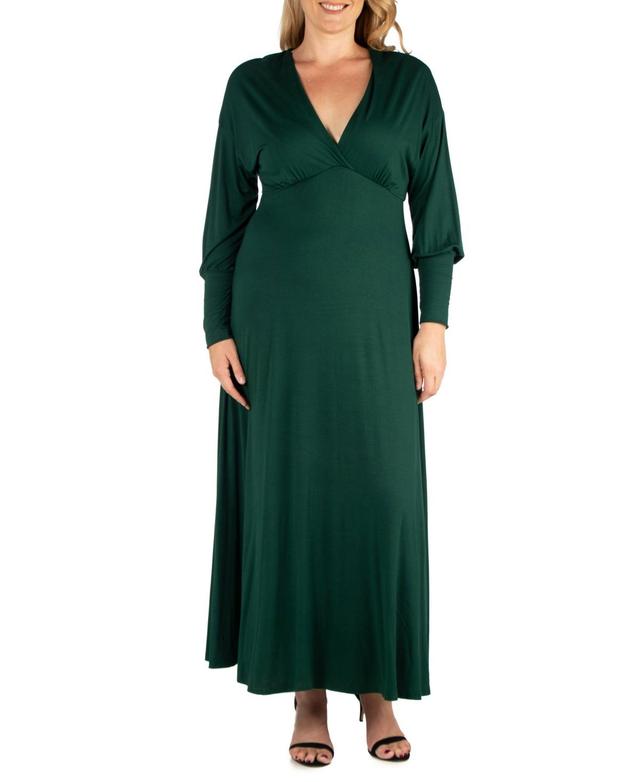 Womens Plus Size Bishop Sleeves Maxi Dress Product Image