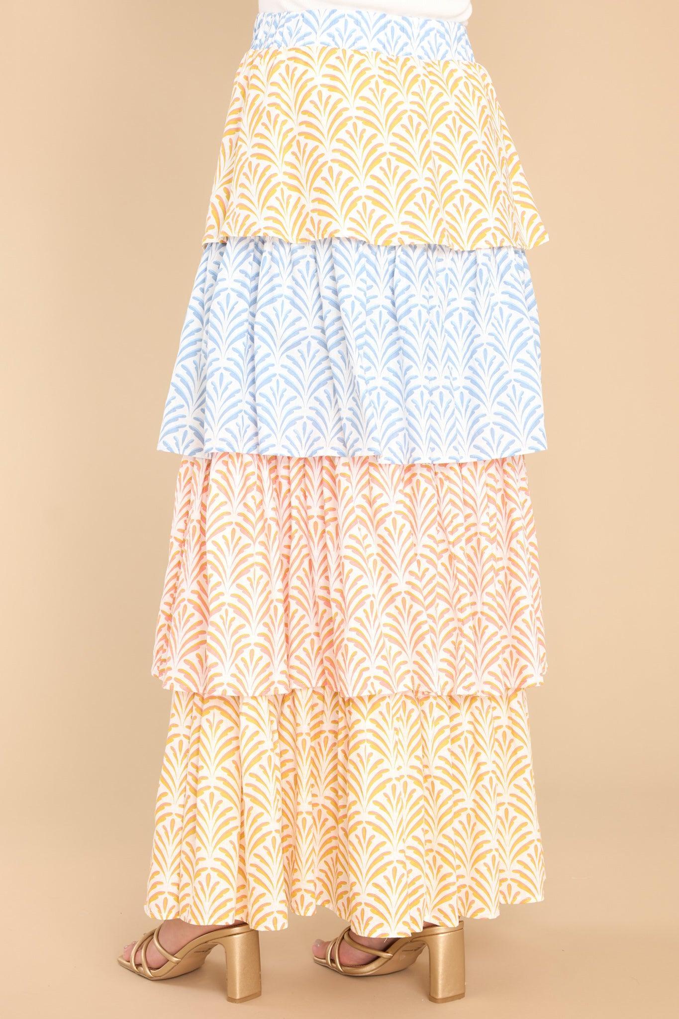 Aura Never A Dull Moment Sunflower Yellow Multi Print Skirt Product Image