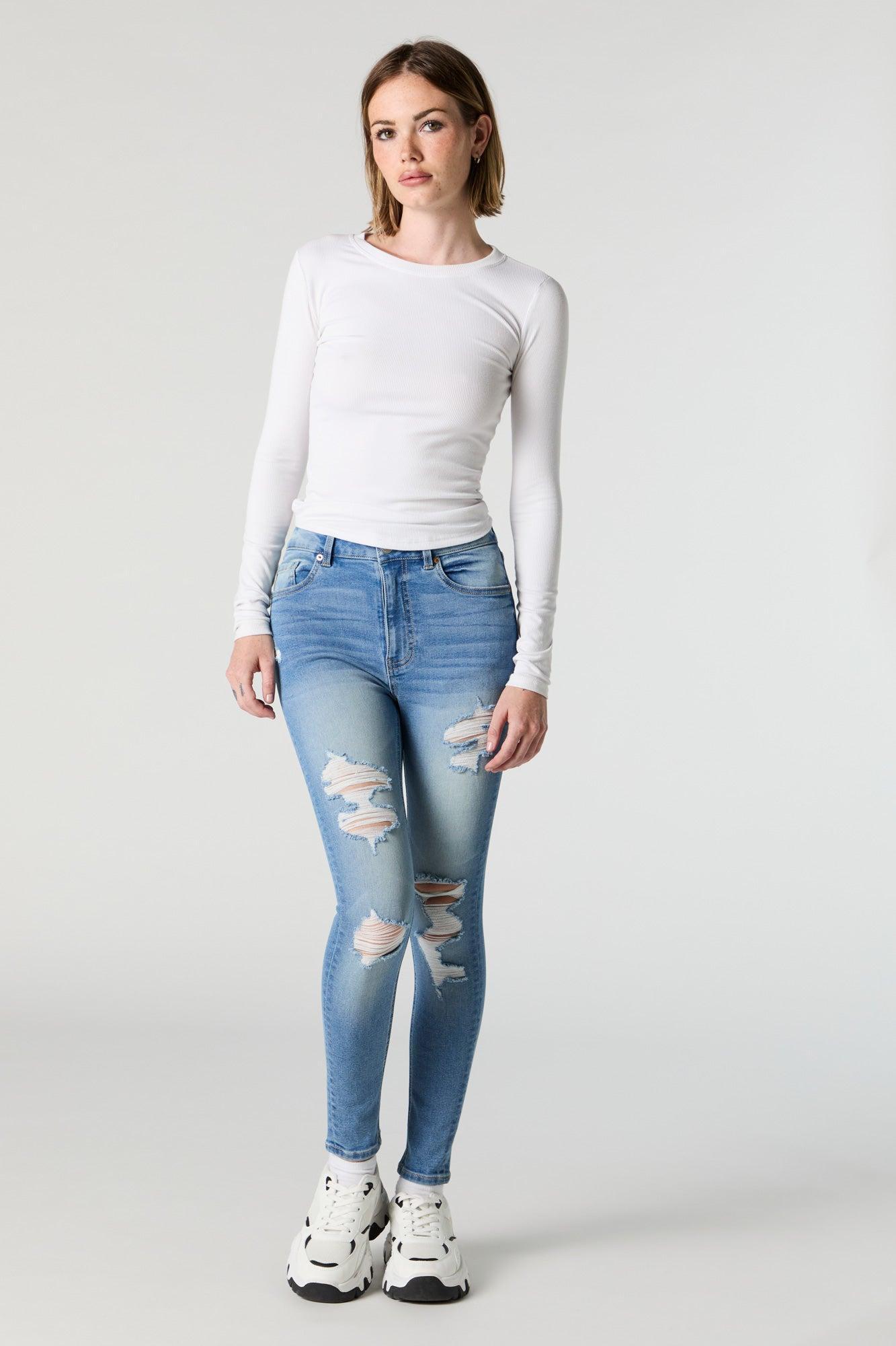 Miami Medium Wash High Rise Distressed Skinny Jean Female product image