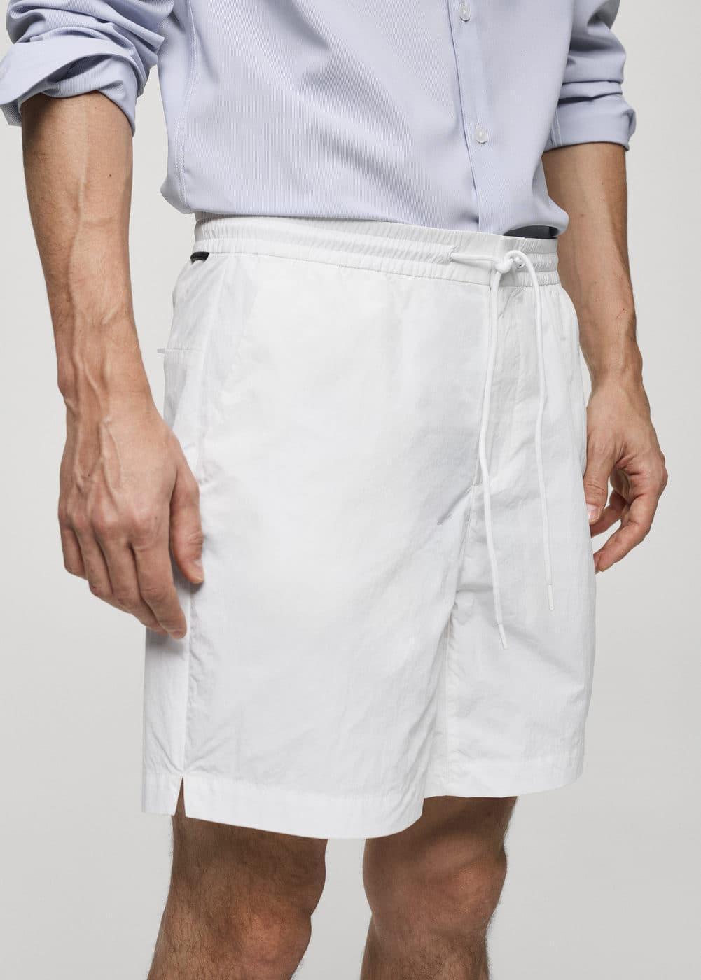 MANGO MAN - Water repellent drawstring Bermuda shorts off whiteMen Product Image