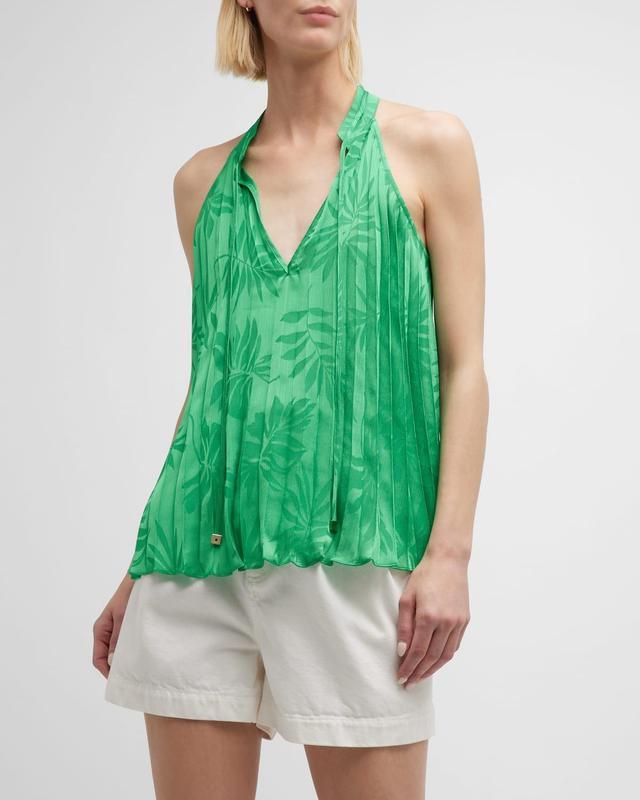 Island Palm Alex Pleated Jacquard Blouse Product Image