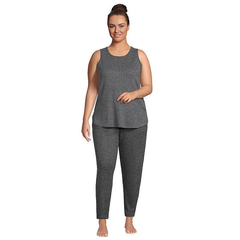 Plus Size Lands End Womens Cozy 3 Piece Pajama Top, Pajama Pants & Robe Sleep Set Product Image