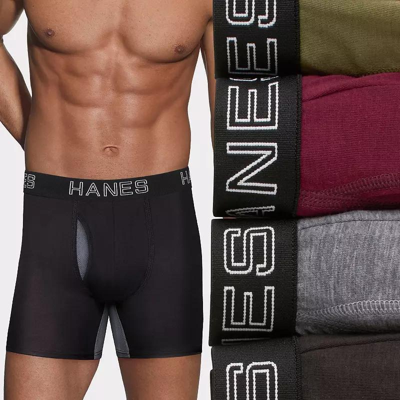 Mens Hanes 4-pack Ultimate Comfort Flex Fit Total Support Pouch Boxer Briefs Product Image