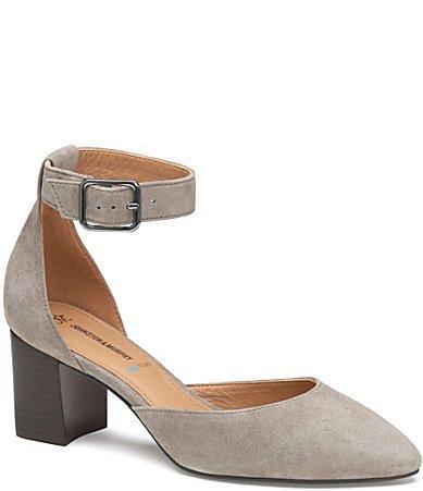 Johnston  Murphy Womens Vicki Suede Ankle Strap Pumps Product Image