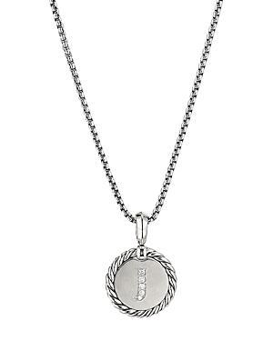 Womens M Initial Charm Necklace in Sterling Silver Product Image