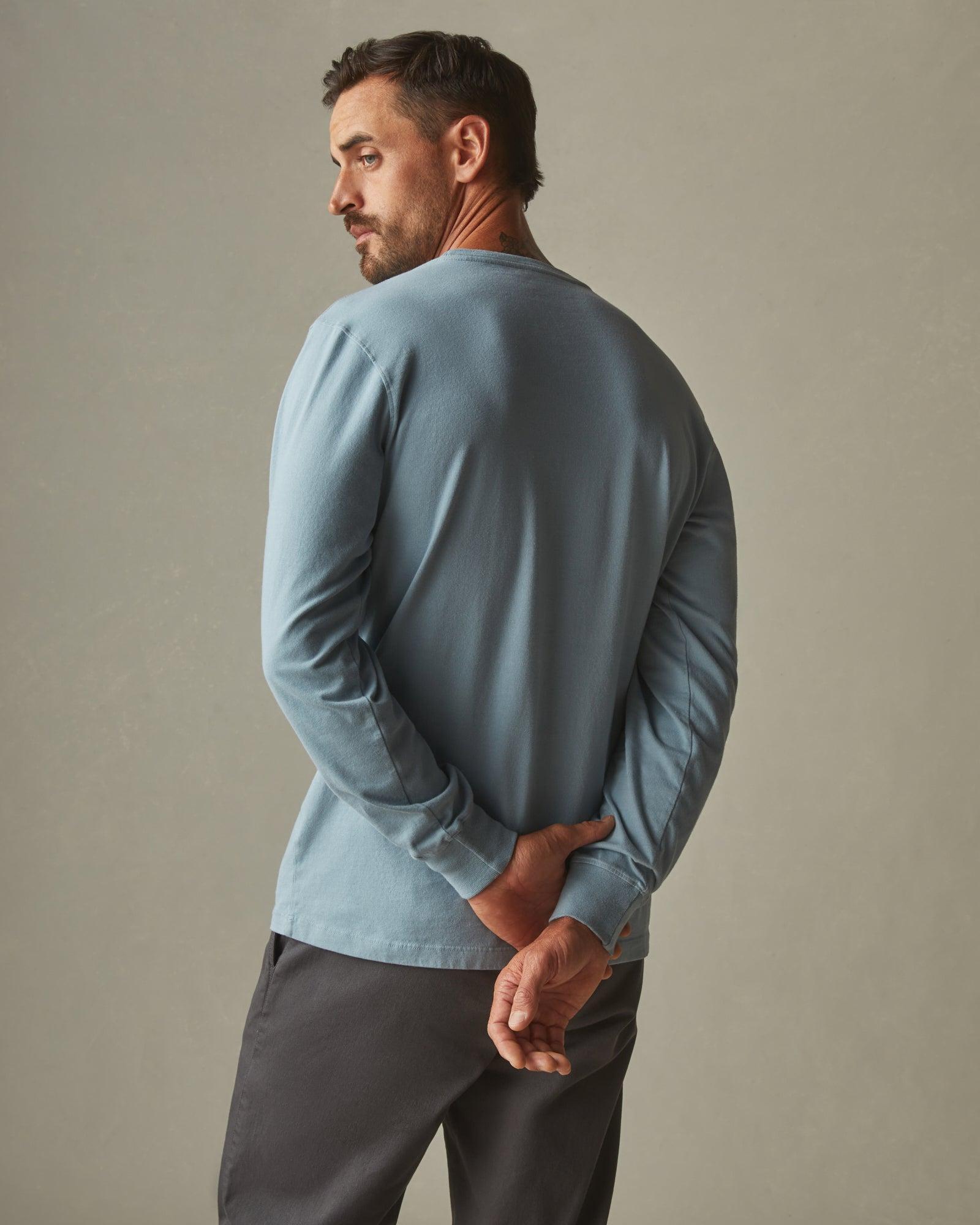 Heavyweight Pocket Tee Long Sleeve - Blue Stream Male Product Image