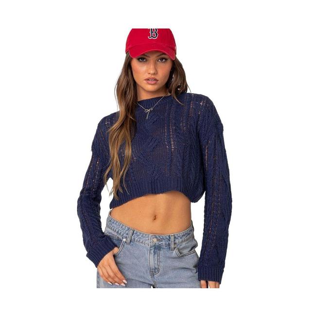 Womens Gabrielle cropped cable knit sweater Product Image