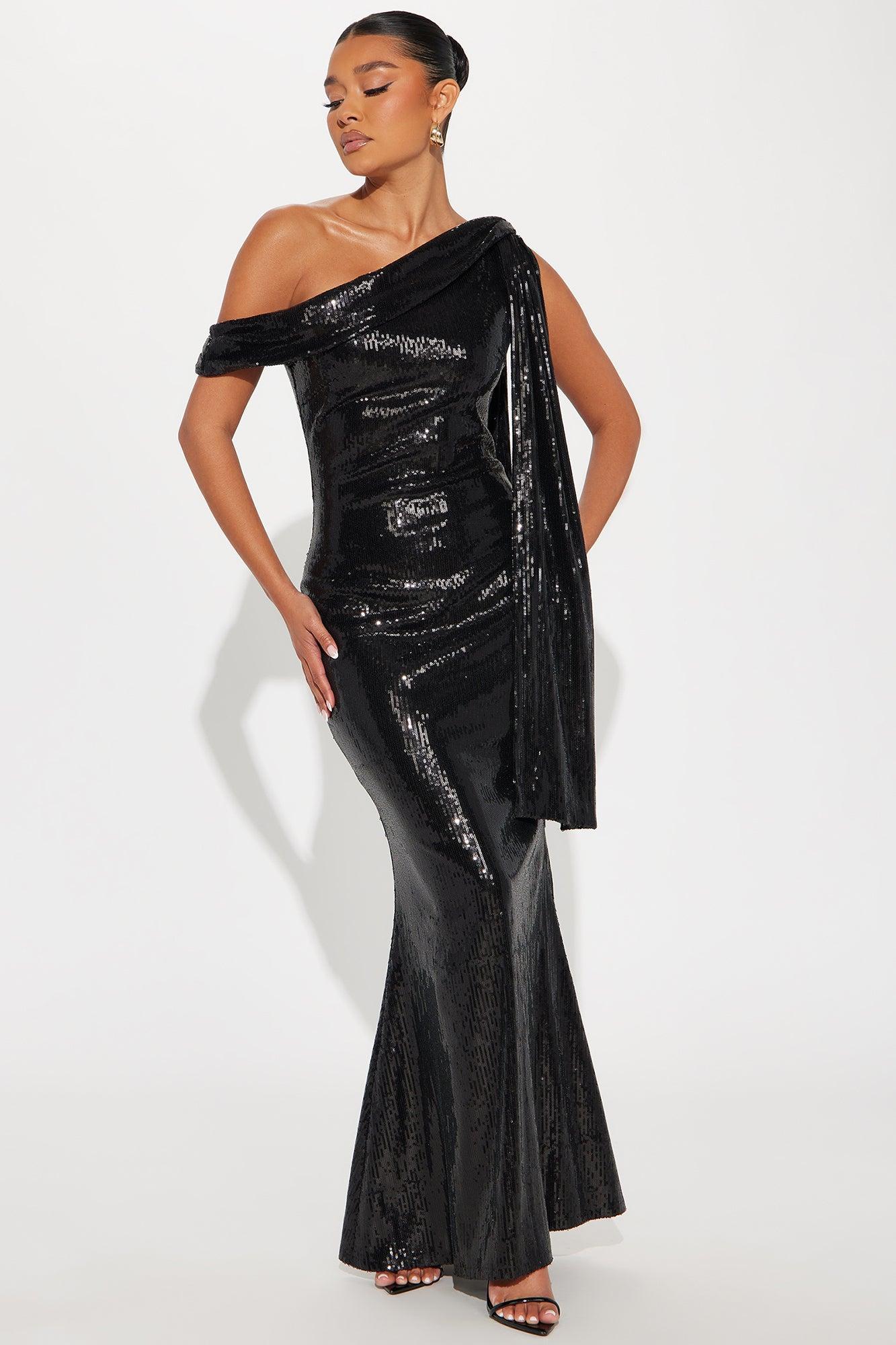 Florence Sequin Maxi Dress - Black Product Image