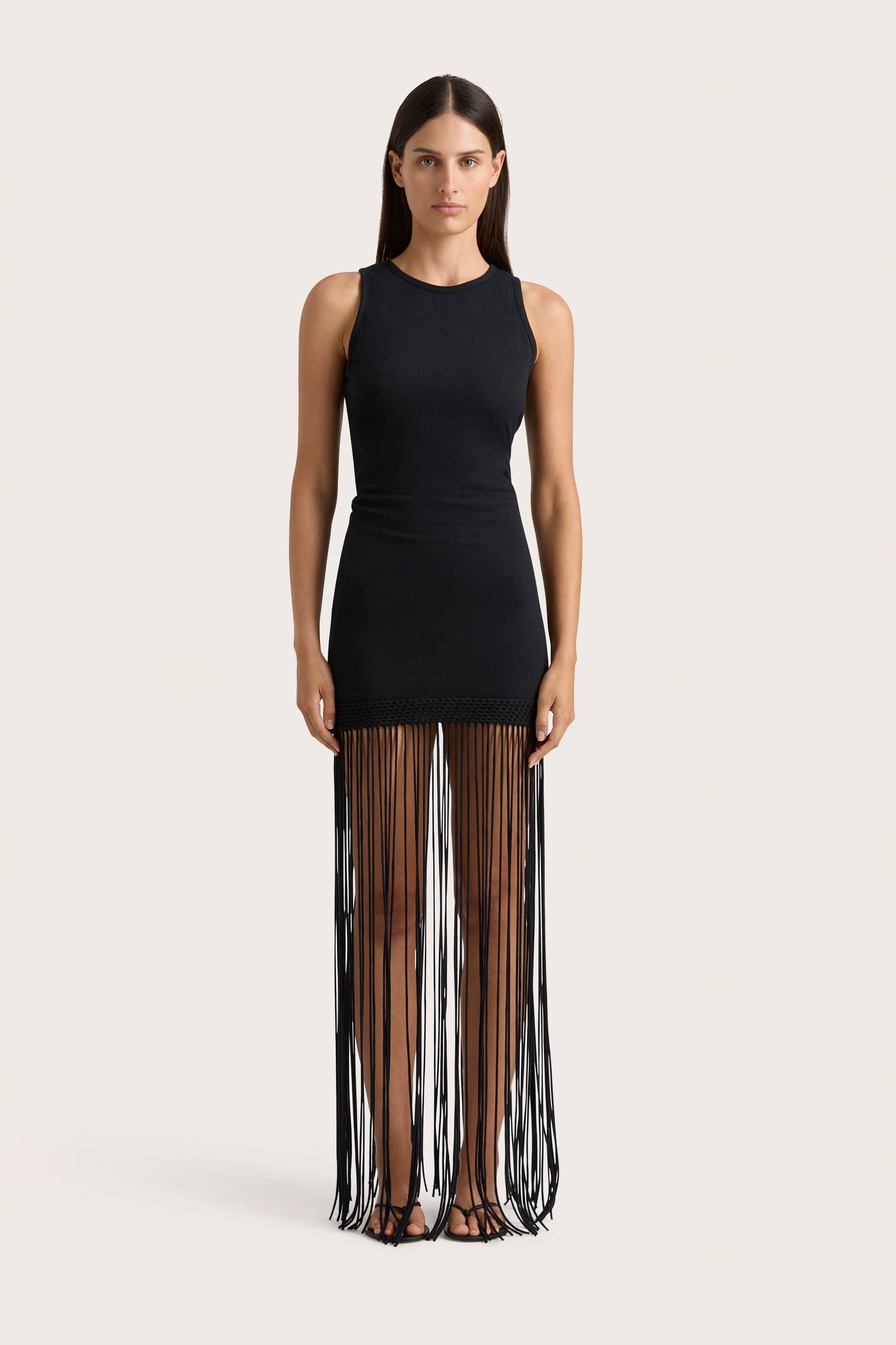 Maceio Fringed Dress Black Product Image