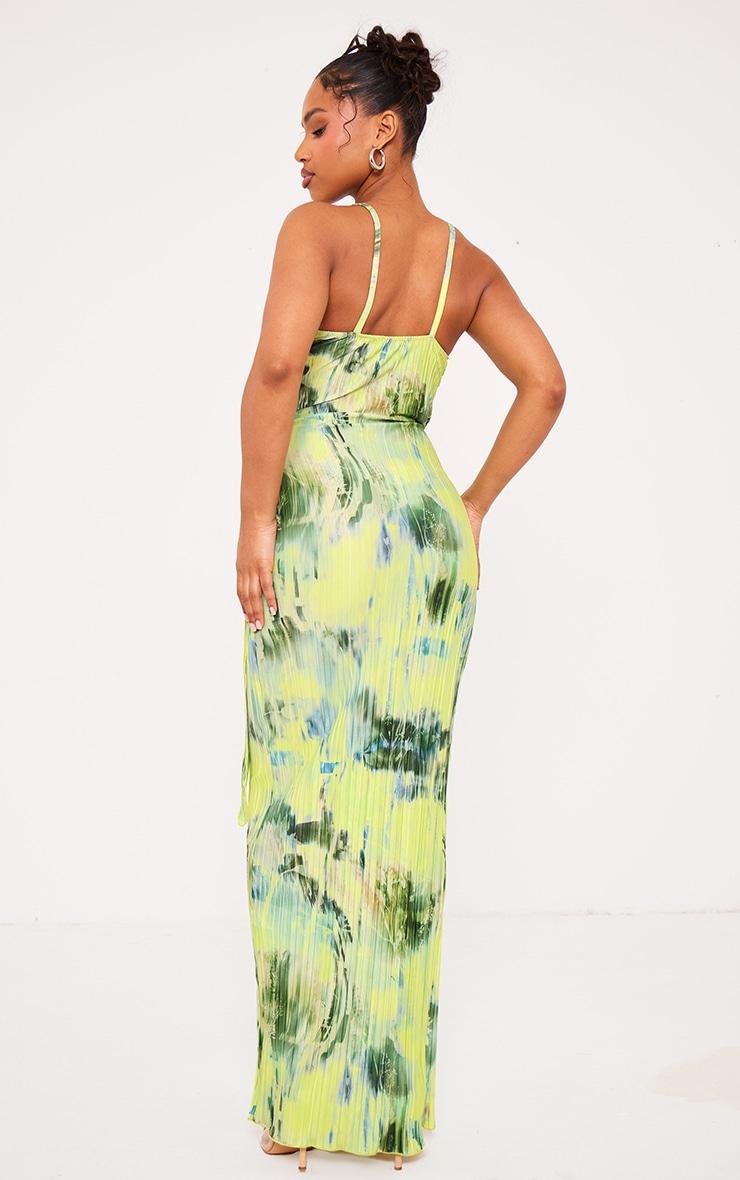 Multi Print Plisse Wrap Tie Maxi Dress Product Image