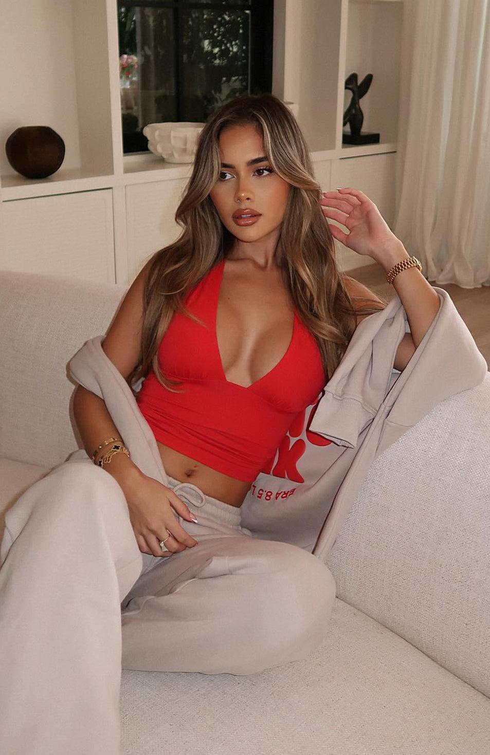 When I'm With You Halter Top Red Product Image