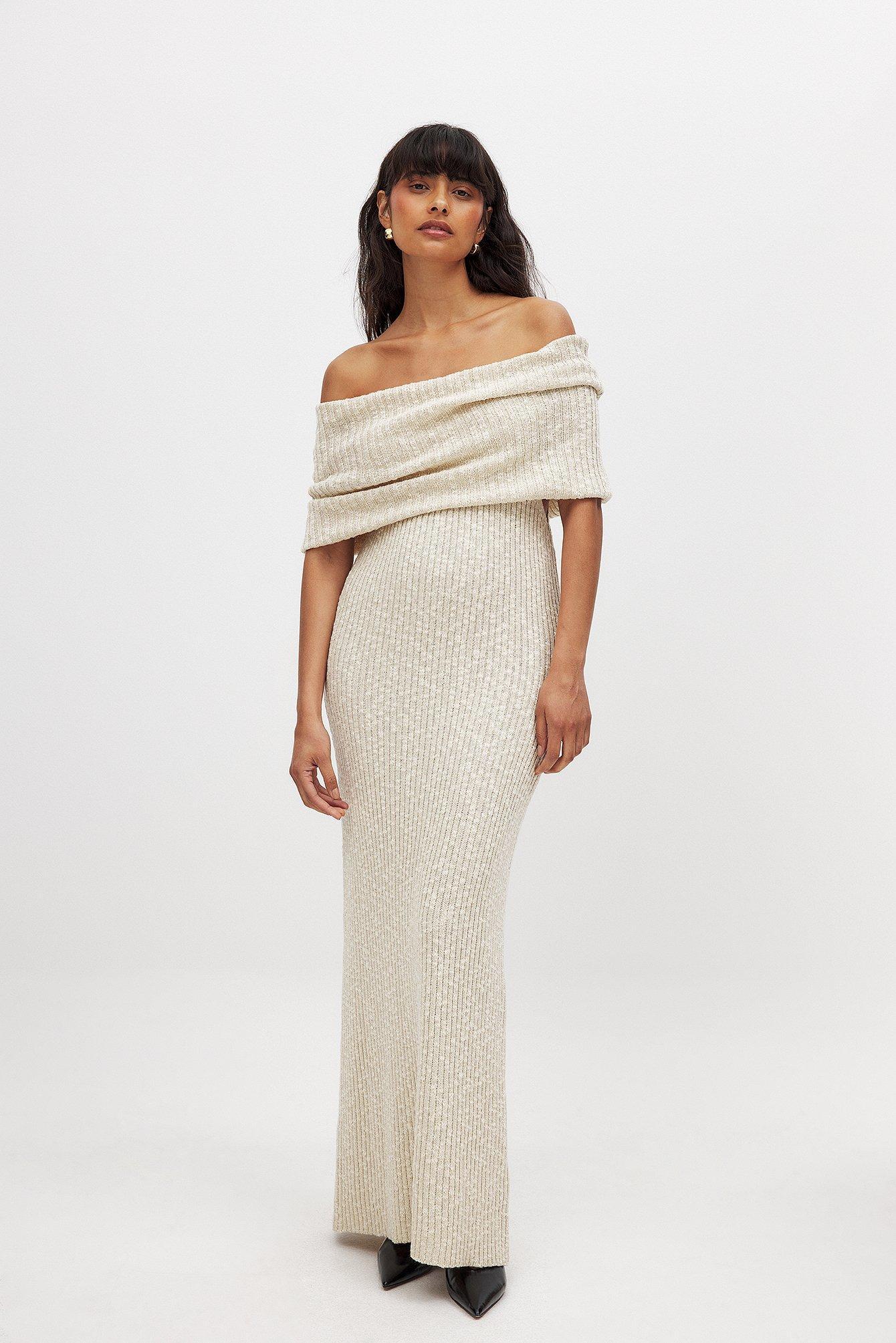 Knitted Off Shoulder Maxi Dress product image