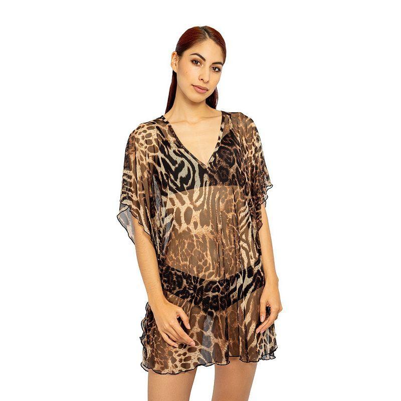 Womens Jordan Taylor Animal Print Swim Cover-Up Caftan Product Image