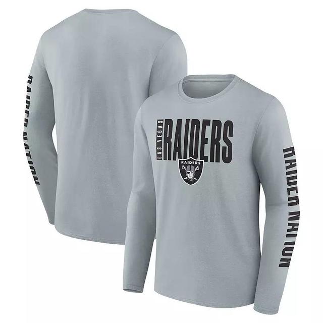 Mens Fanatics Gray Las Vegas Raiders Vision Long Sleeve T-Shirt Product Image