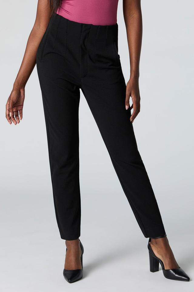 Crepe Pleated Slim Dress Pant Female Product Image