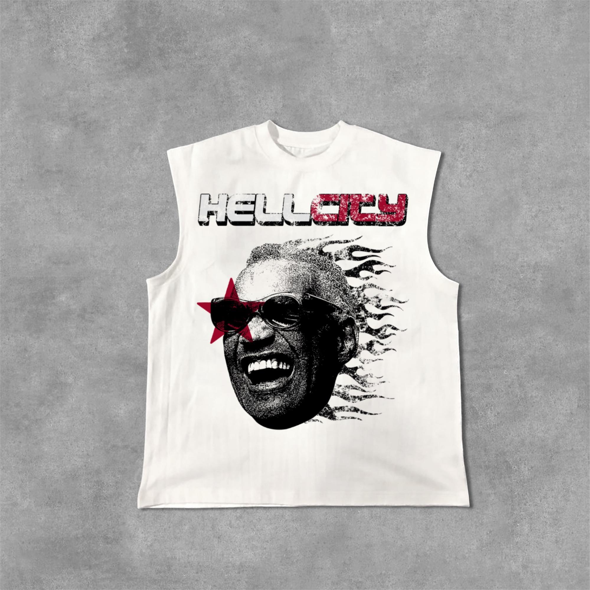 Hellcity - Flame Player Graphics Cotton Tank Top Product Image