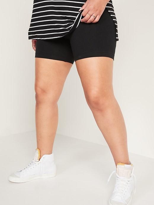 High-Waisted Jersey Biker Shorts -- 6-inch inseam Product Image