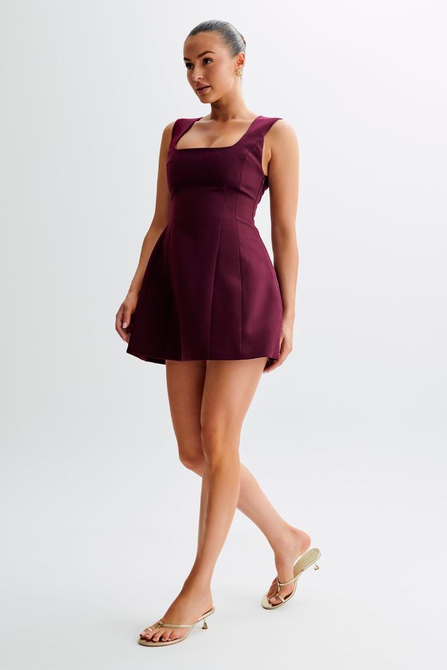 Lysandre Crepe Mini Dress - Plum Product Image