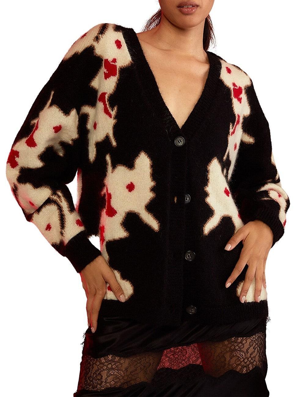 Womens Intarsia Pattern Cardigan Product Image