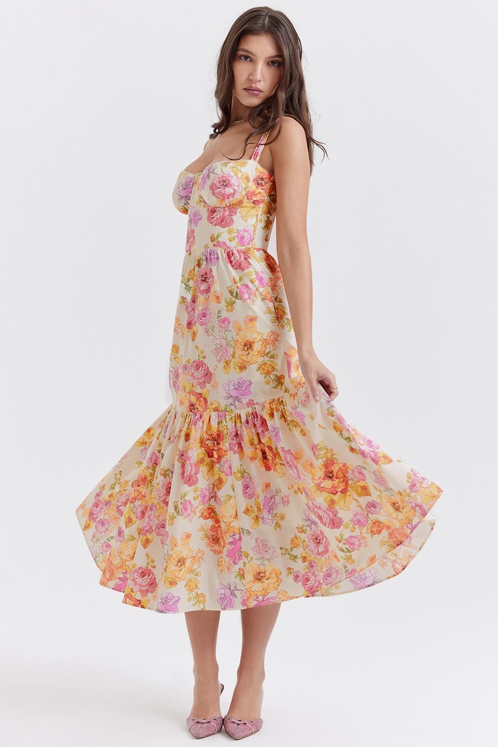 Elia Ivory Floral Midi Sundress Product Image