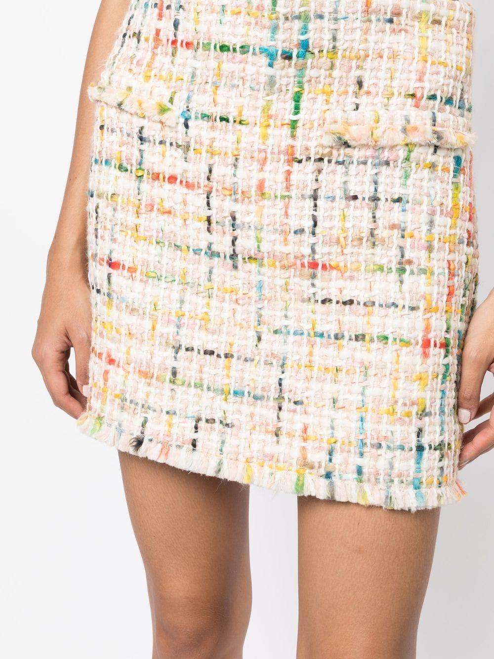 Women's Multicolor Boucle Tweed Mini Skirt In Ivory Multi Product Image