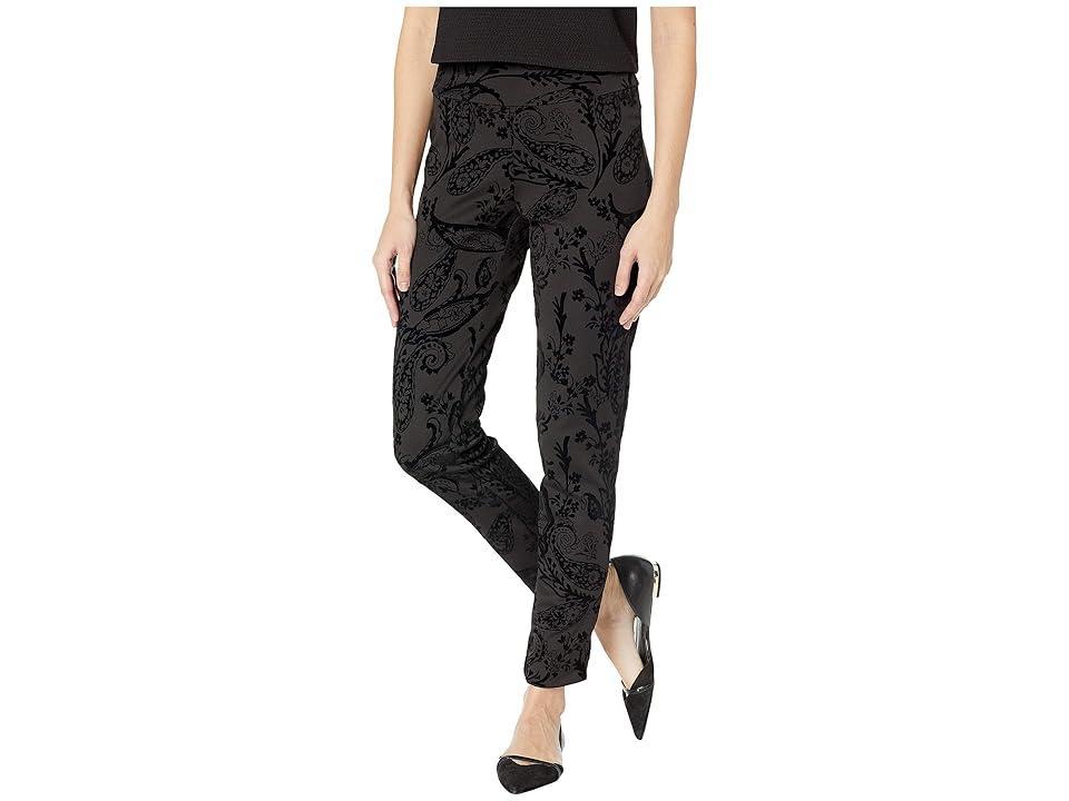 Krazy Larry Ponte Pants with Flocked Velvet Paisley (Paisley) Women's Casual Pants Product Image