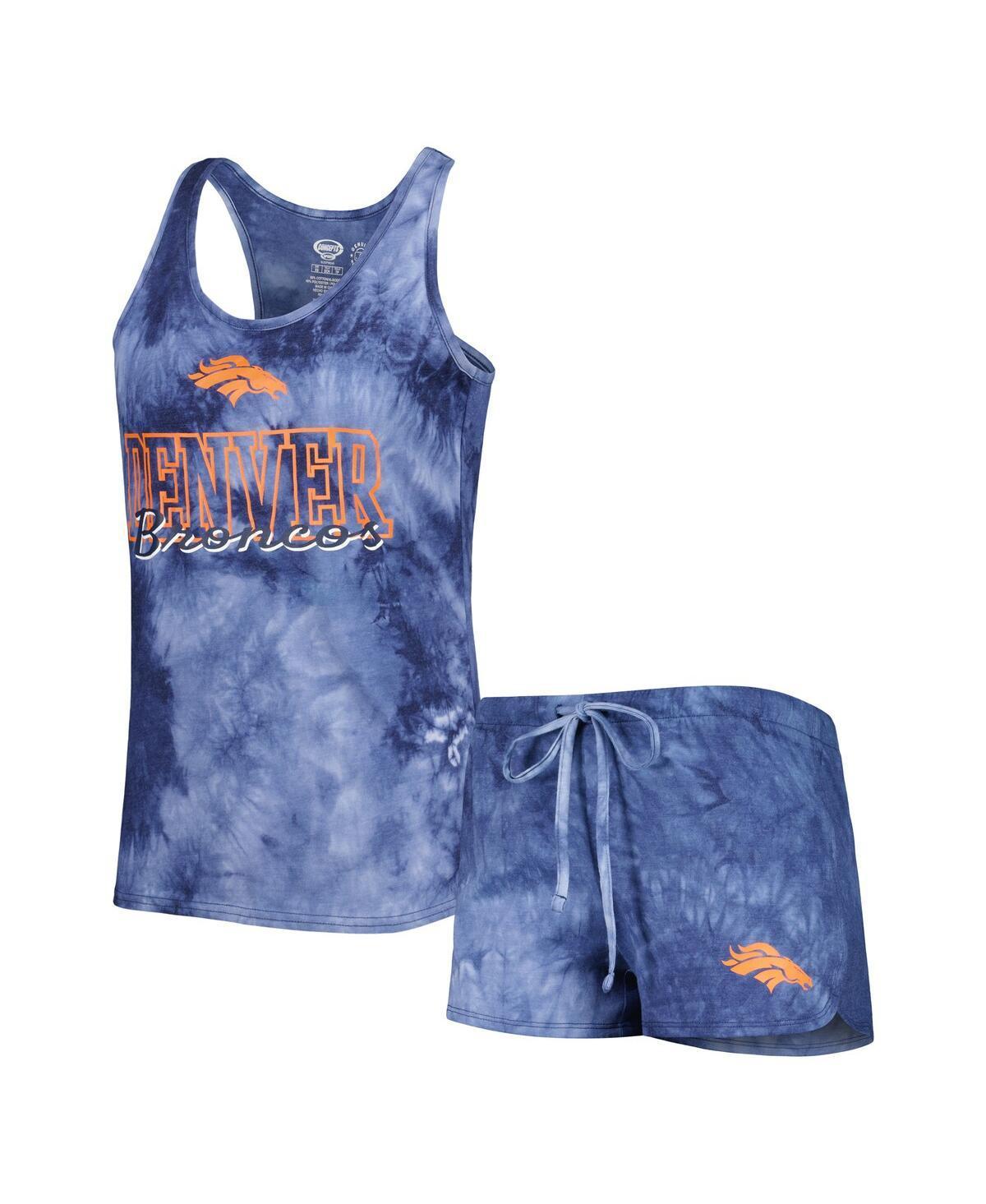 Women's Concepts Sport Navy Denver Broncos Billboard Scoop Neck Racerback Tank and Shorts Sleep Set Product Image