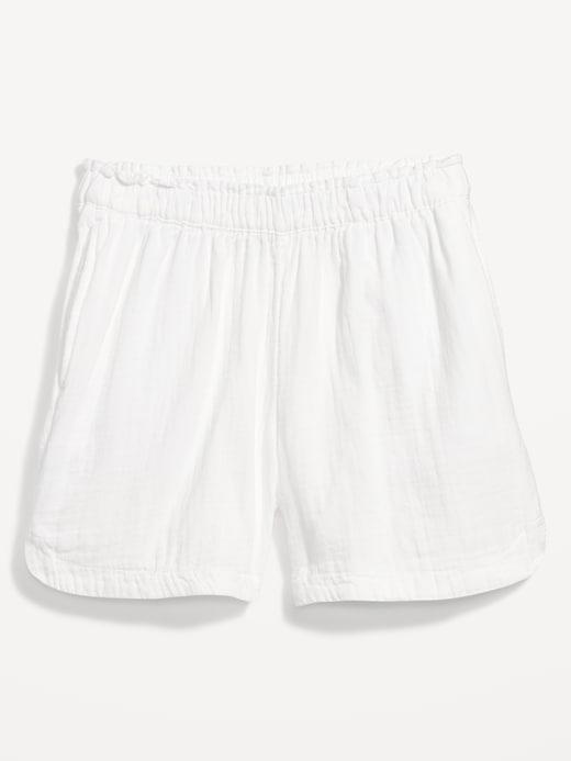 High-Waisted Crinkle Gauze Shorts -- 5-inch inseam Product Image