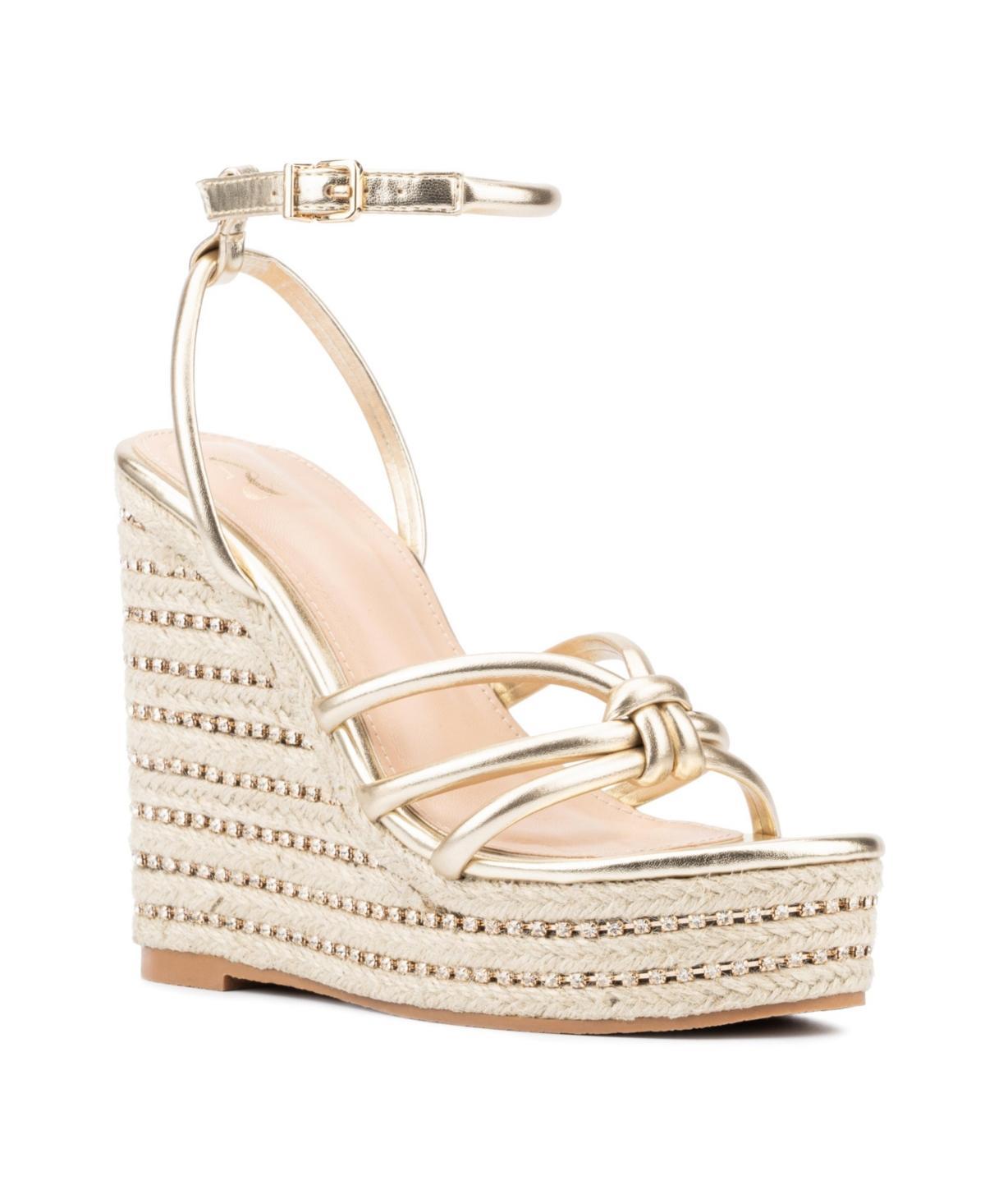 New York & Company Electra Womens Rhinestone Embedded Wedge Sandals Product Image