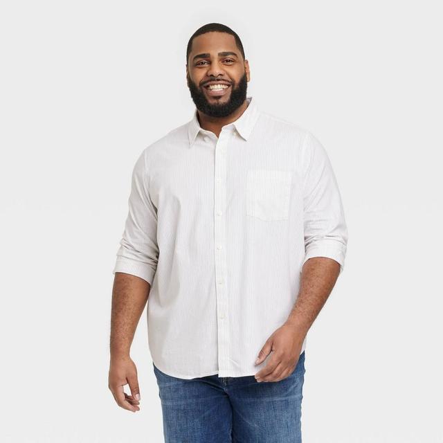 Mens Big & Tall Every Wear Long Sleeve Button-Down Shirt - Goodfellow & Co White LT Product Image