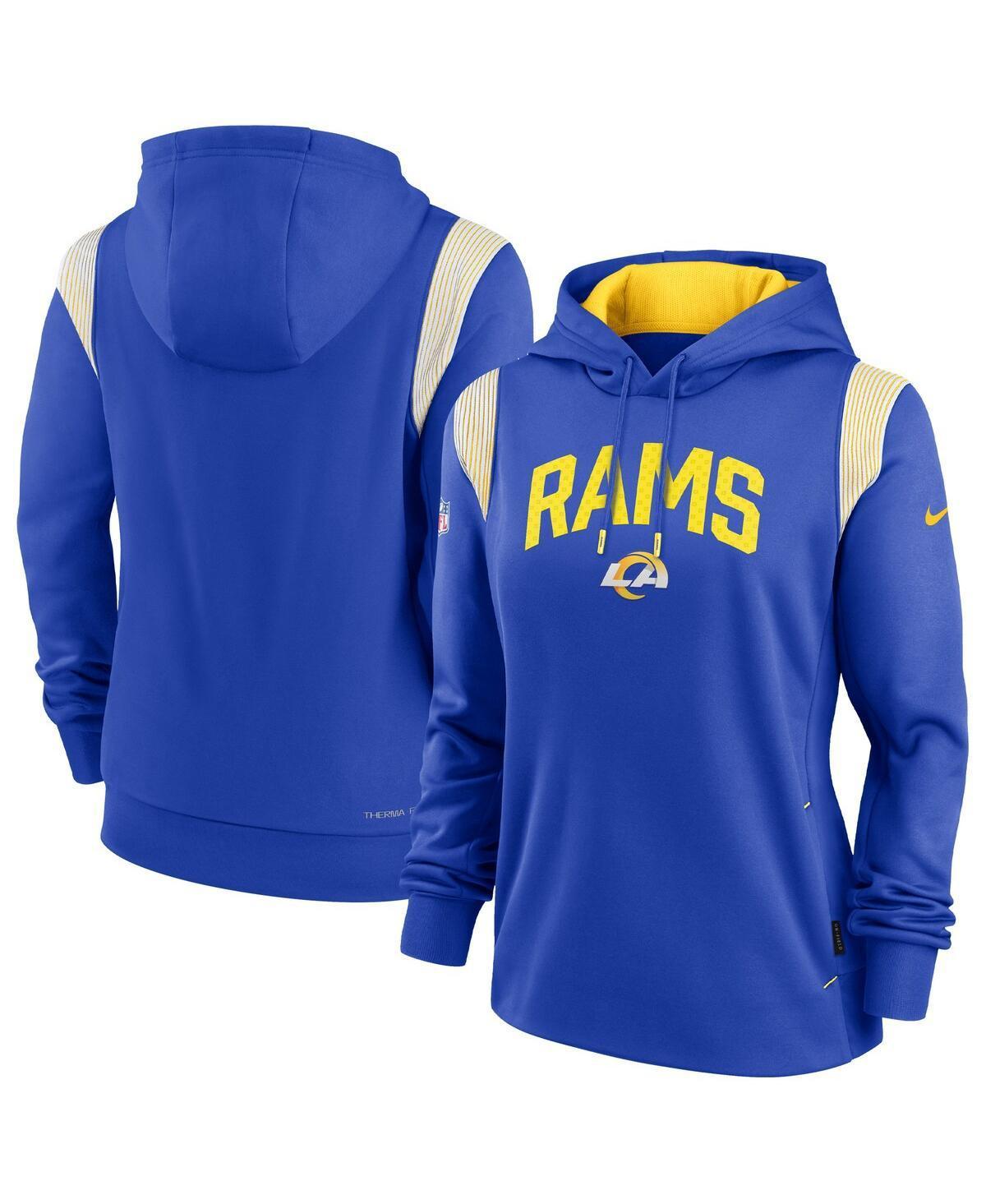 Womens Nike Royal Los Angeles Rams Sideline Stack Performance Pullover Hoodie Product Image