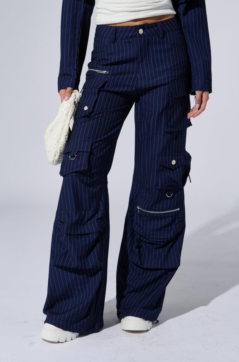 RAYE PINSTRIPE CARGO PANTS Product Image