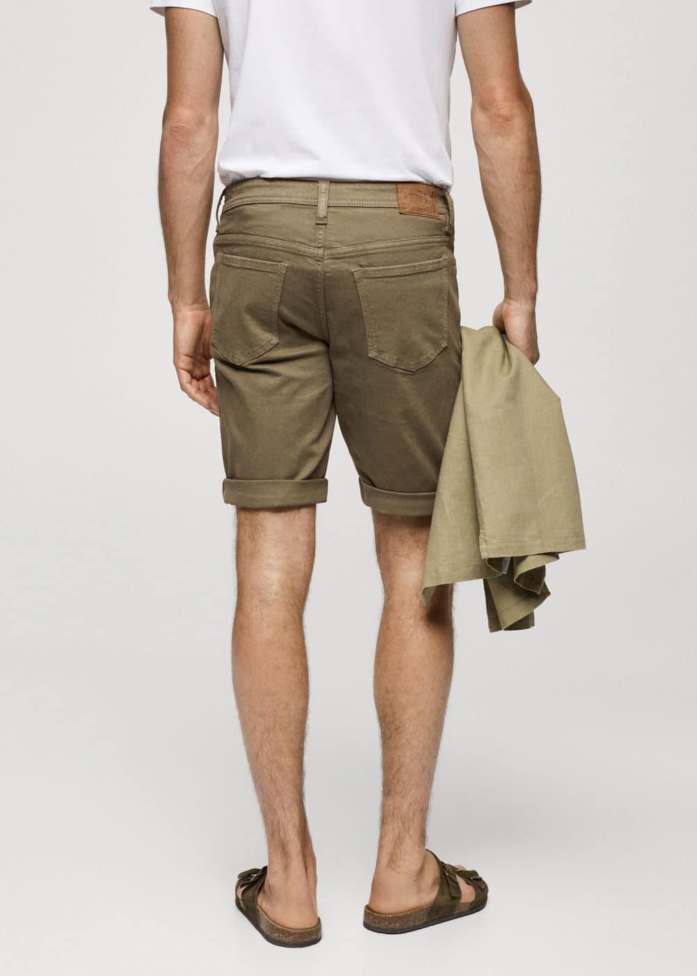 MANGO MAN - Slim-fit denim bermuda shorts khakiMen Product Image