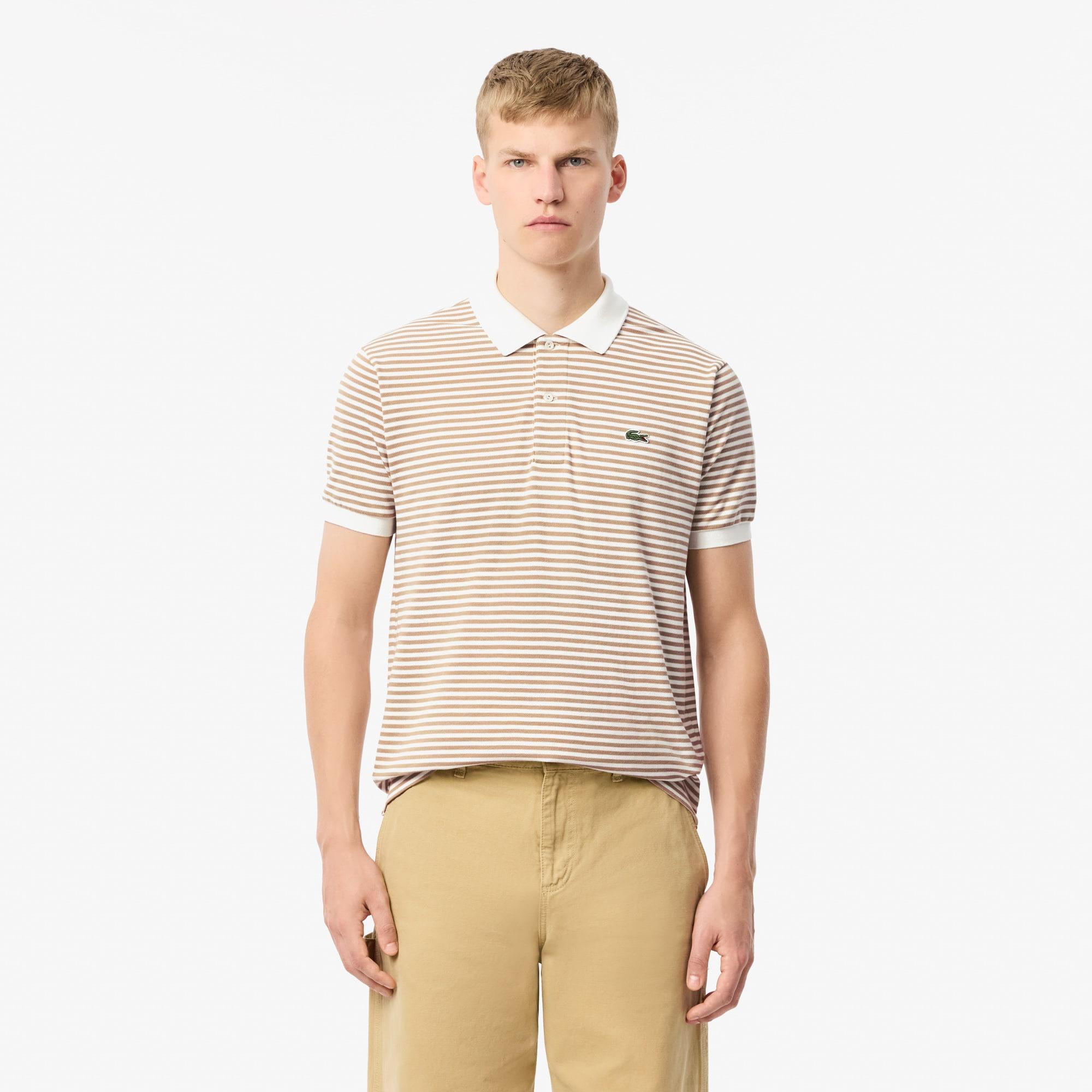 Classic Fit L.12.12 Striped Petit Piqué Polo Shirt Product Image