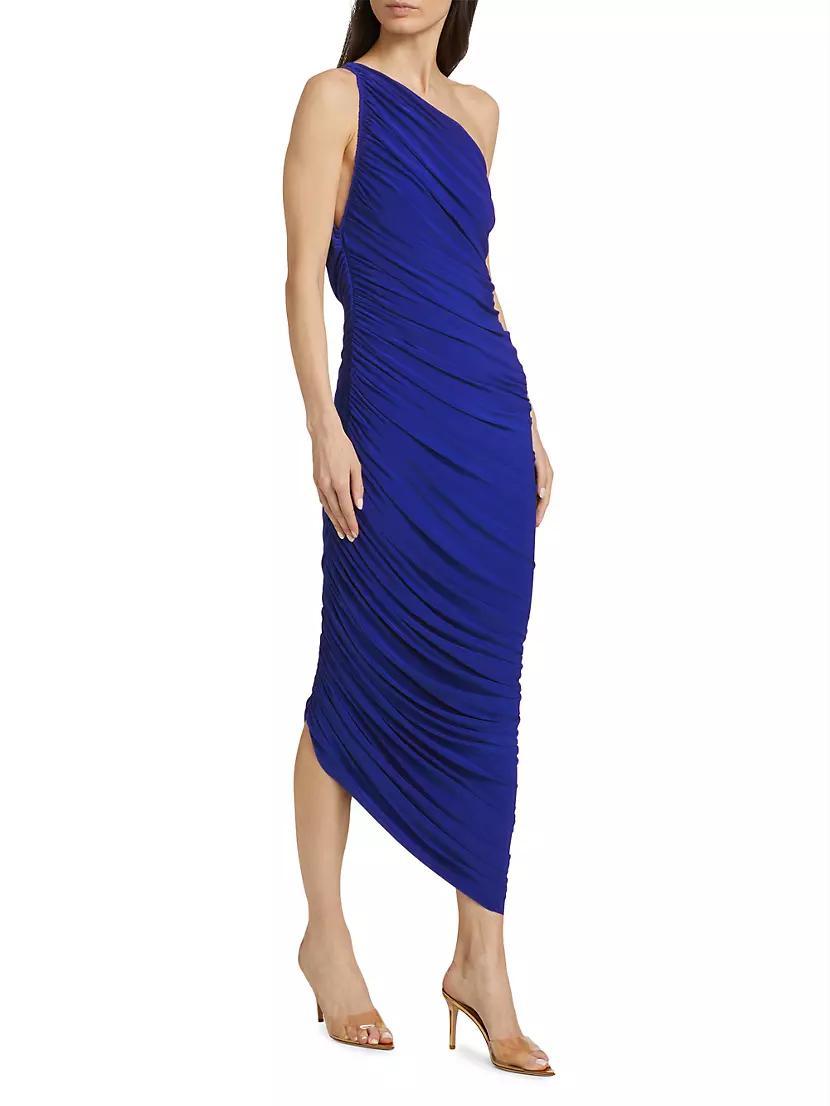 Diana Asymmetric Shirred Jersey Gown Product Image