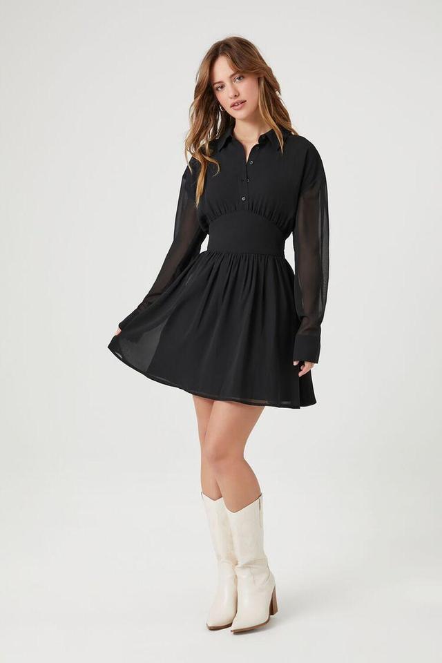 Chiffon A-Line Mini Shirt Dress | Forever 21 Product Image