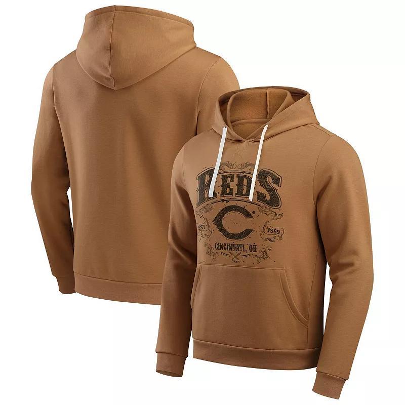 Mens Darius Rucker Collection by Fanatics Tan Cincinnati Reds Camp Fleece Pullover Hoodie Product Image