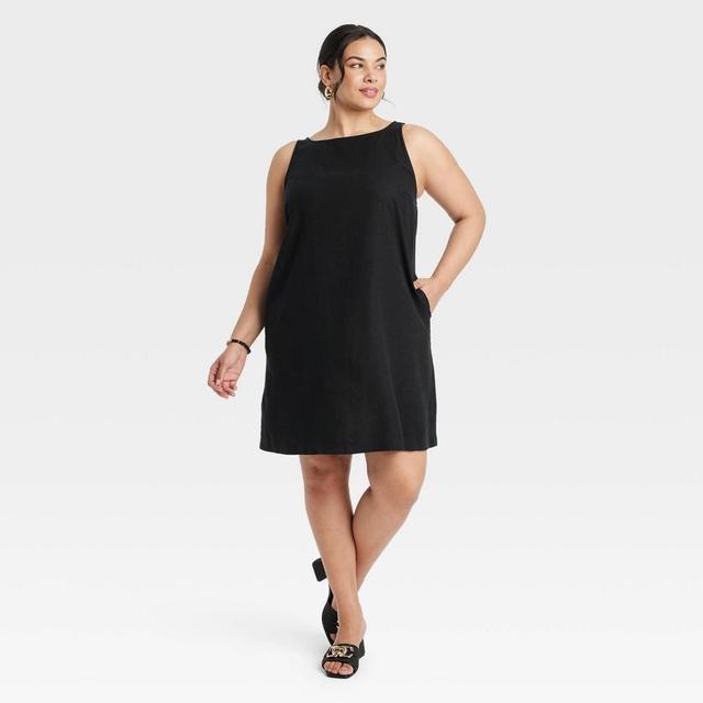 Womens Mini Shift Dress - Ava & Viv Black 1X Product Image