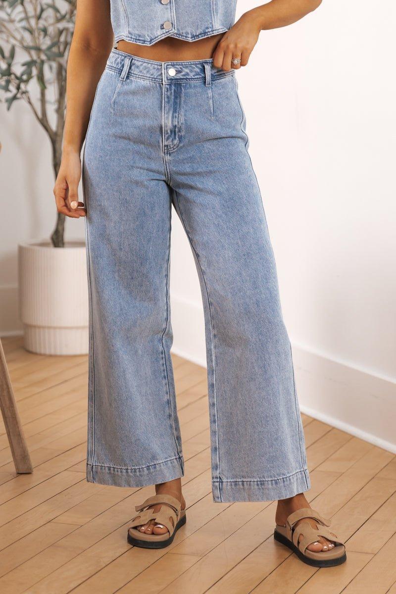 Denim Wash Wide Leg Jeans product image