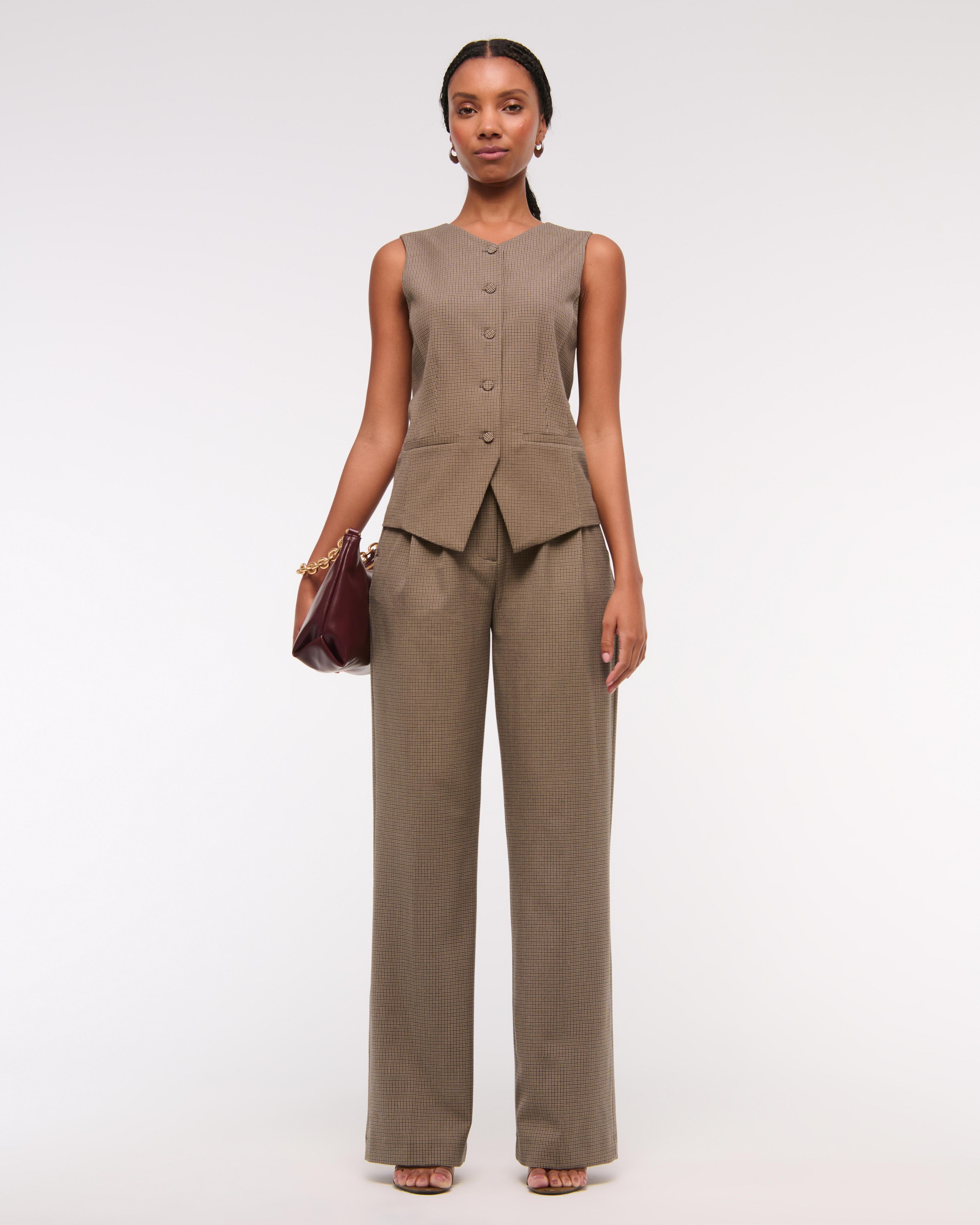 Curve Love A&F Sloane Tailored Wide Leg Pant product image