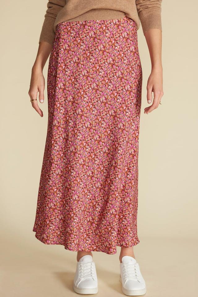 Eve Cupro Slip Skirt - Rennes Pink Floral Print Product Image