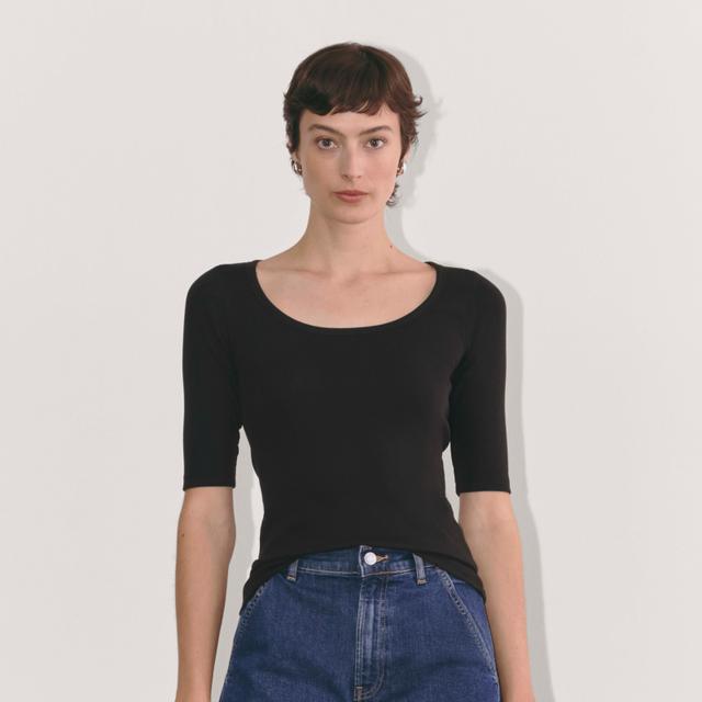 Womens Luxe Rib Scoop-Neck T-Shirt by Everlane Product Image