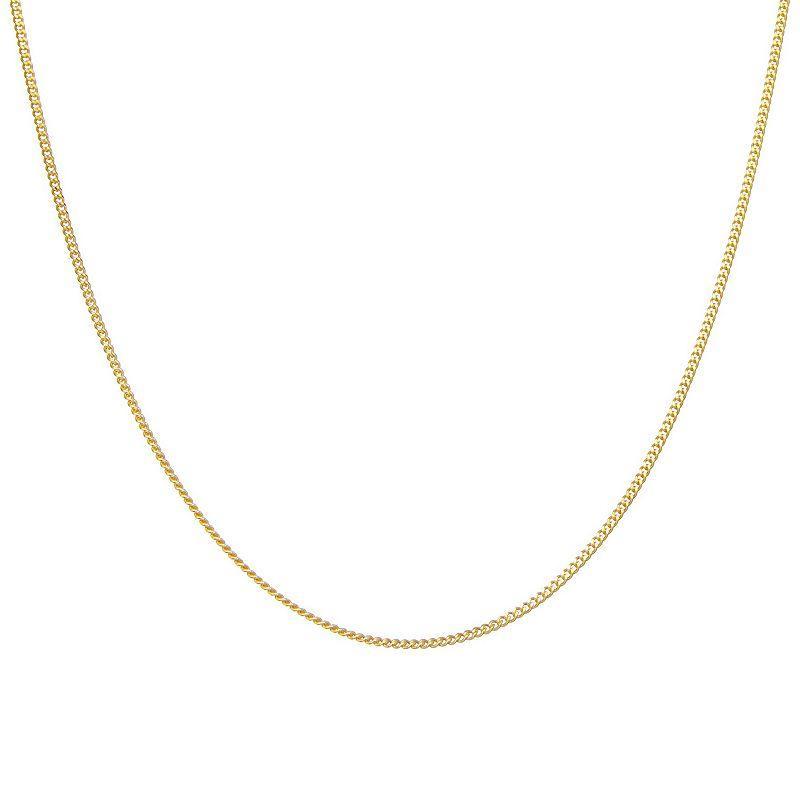 Giorgio di Vicenza Sterling Silver Italian Thin Curb Chain Necklace, Womens Gold Tone Product Image