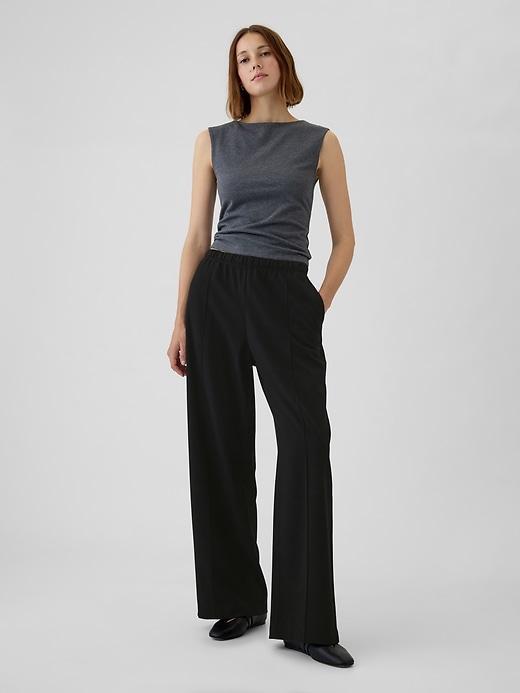 Wide-Leg Seamed Pull-On Pants product image